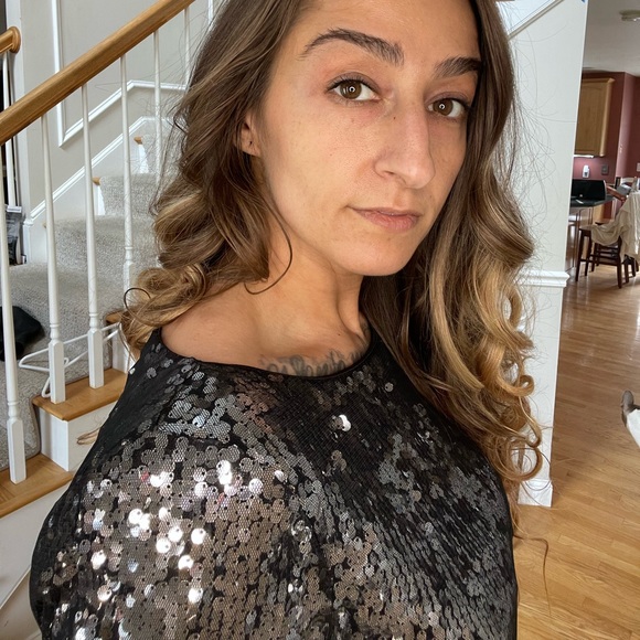 T. Tahari Silver Sequin Night-Out Dress - Picture 7 of 14